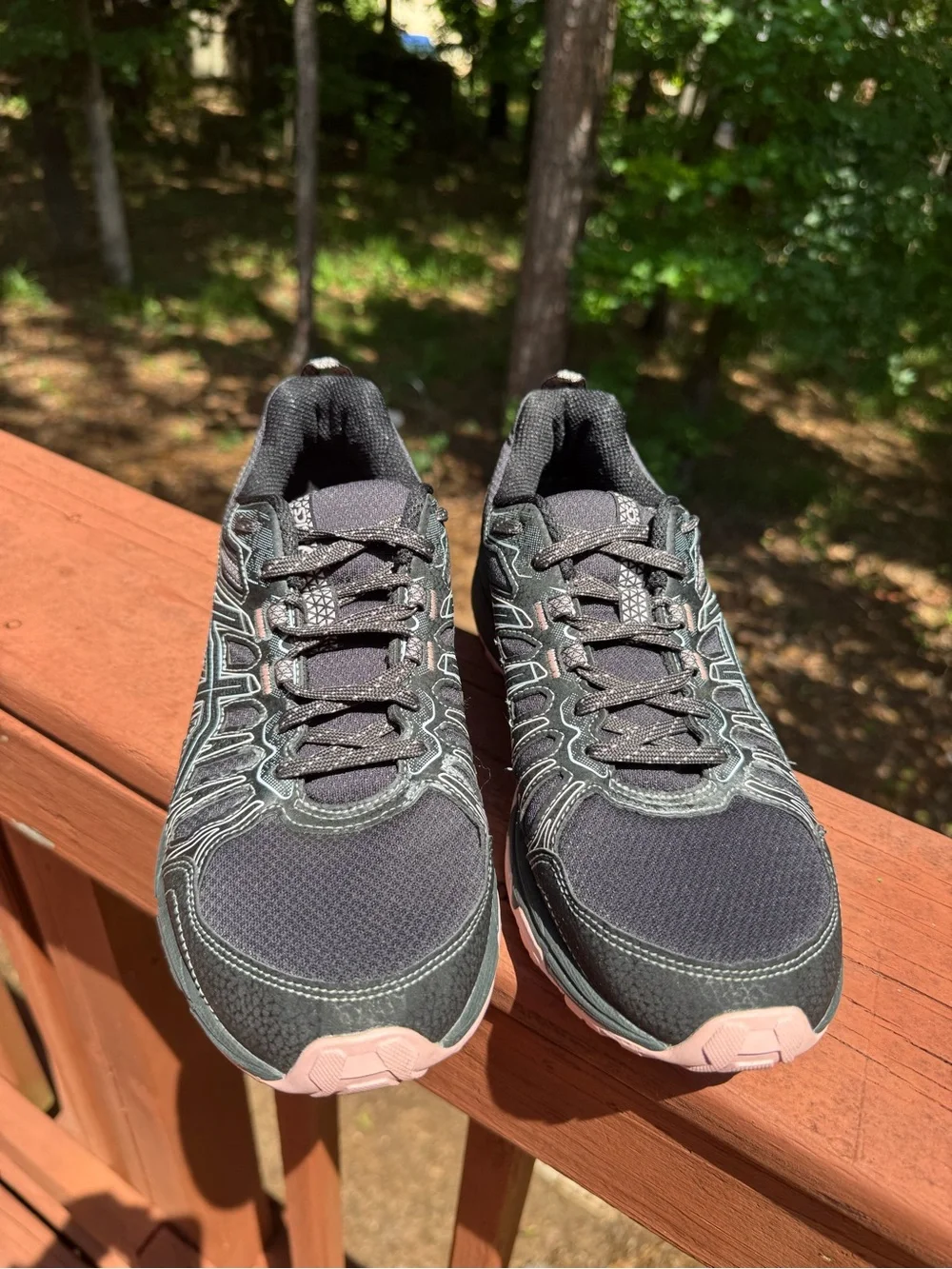 ASICS GEL-Venture 7 Women’s 8.5 Black Graphite Grey Pink Trail Running Shoes